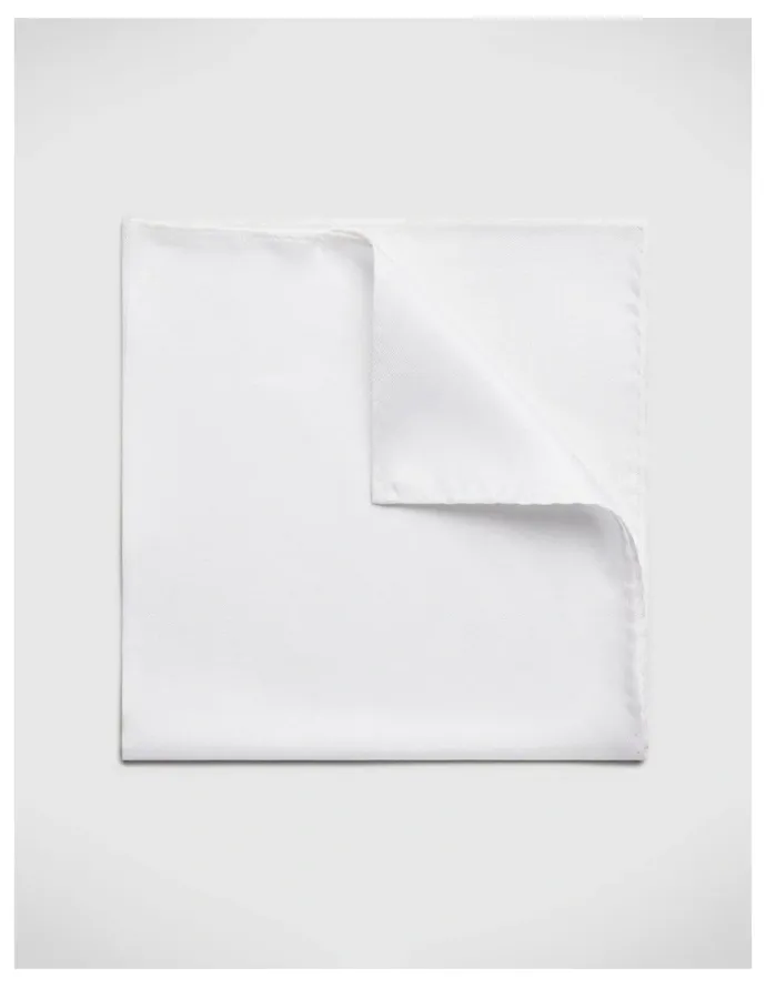 Politix Silk Pocket Square in White