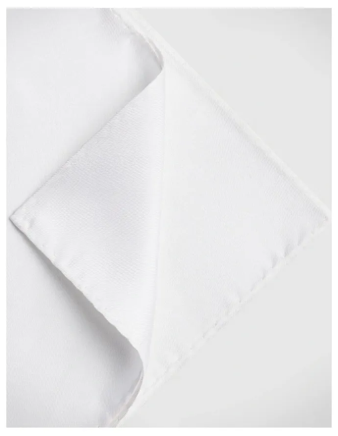 Politix Silk Pocket Square in White