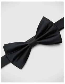 Politix Silk Satin Bow Tie in Black