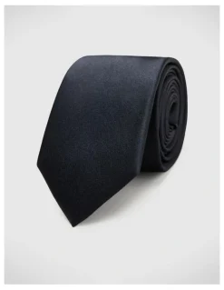 Politix Silk Satin Tie in Black