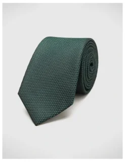 Politix Silk Textured Two-Tone Tie in Dark Green