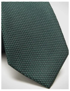 Politix Silk Textured Two-Tone Tie in Dark Green