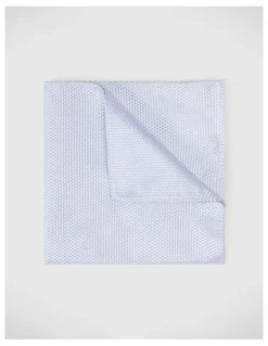 Politix Silk Textured Two-tone Pocket Square in Blue