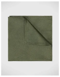 Politix Silk Textured Two-tone Pocket Square in Khaki