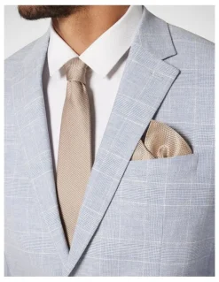 Politix Silk Textured Two-tone Pocket Square in Latte