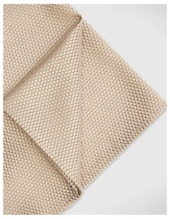Politix Silk Textured Two-tone Pocket Square in Latte