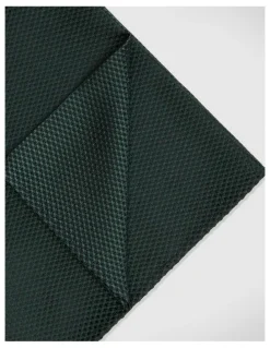 Politix Silk Textured Two-tone Pocket Square in Dark Green
