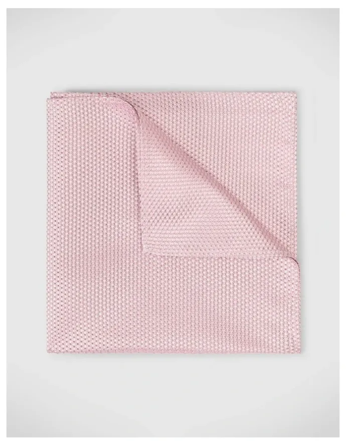 Politix Silk Textured Two-tone Pocket Square in Pink