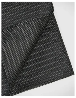 Politix Silk Textured Two-Tone Pocket Square in Charcoal
