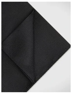 Politix Silk Textured Two-tone Pocket Square in Black