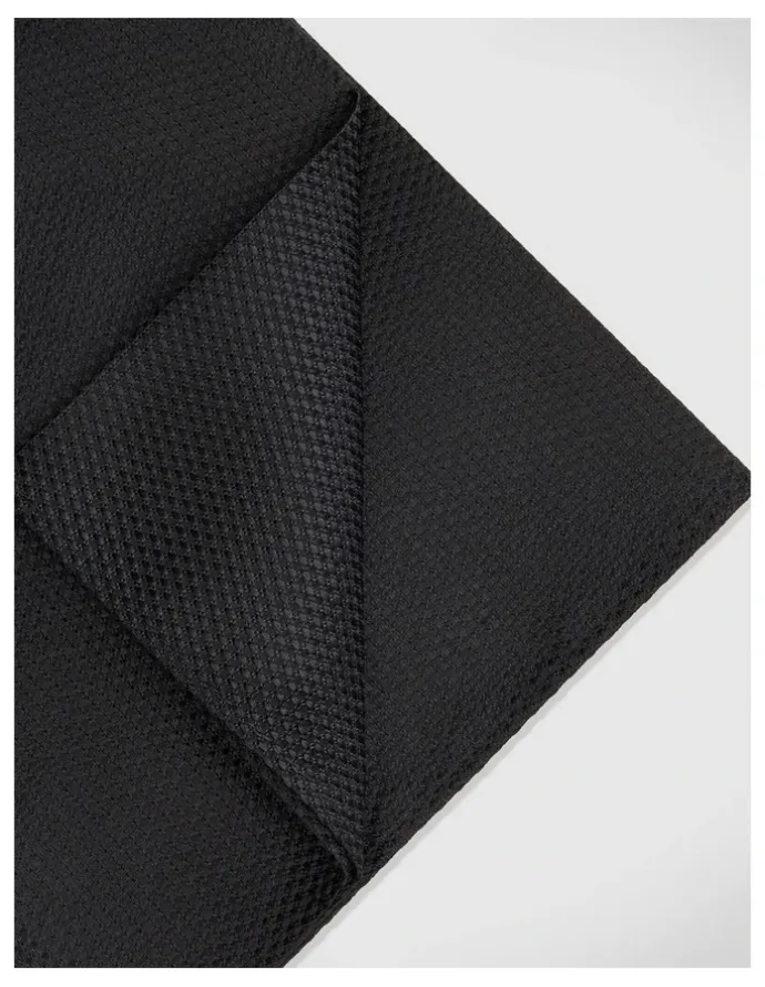 Politix Silk Textured Two-tone Pocket Square in Black