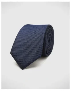 Politix Silk Textured Two-Tone Tie in Navy