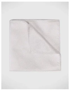 Politix Silk Textured Two-tone Pocket Square in Stone