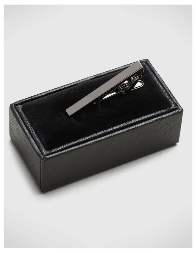 Politix Slim Line Metal Tie Pin in Gunmetal