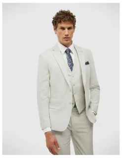 Politix Textured Tailored Jacket in Light Grey