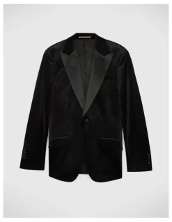 Politix Velvet Black Tie Tuxedo in Black