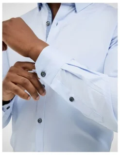 Politix Clint Textured Shirt in Sky