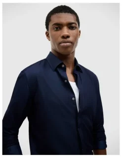 Politix Daniel Chambray Shirt in Ink