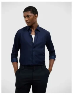 Politix Daniel Chambray Shirt in Ink