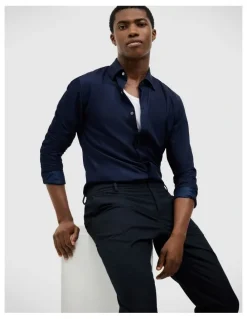 Politix Daniel Chambray Shirt in Ink