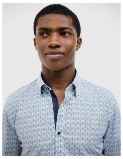 Politix Dylan Damask Print Shirt in Ink