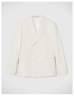 Politix Elijah Double Breasted Tailored Jacket in Stone