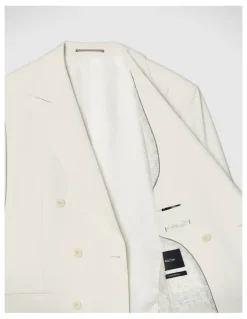 Politix Elijah Double Breasted Tailored Jacket in Stone