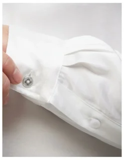 Politix Freddie Faux Silk Shirt in White