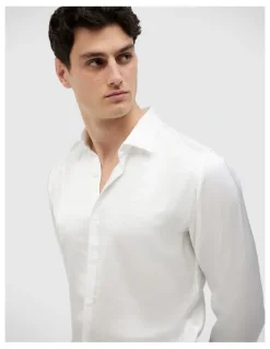 Politix Freddie Faux Silk Shirt in White