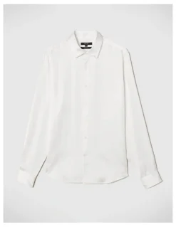 Politix Freddie Faux Silk Shirt in White