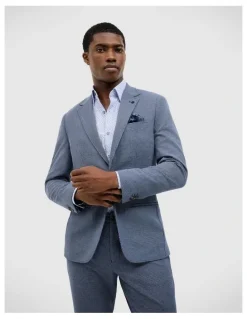 Politix James Textured Two-toned Blazer in Blue