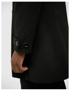 Politix Knight Double Breasted Performance Coat in Black