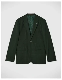 Politix Lawson Windowpane Check Blazer in Dk Khaki