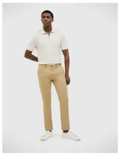 Politix Morgan Textured Zip-up Polo in Bone