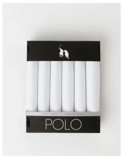 Polo Handkerchiefs 6 Pack in White