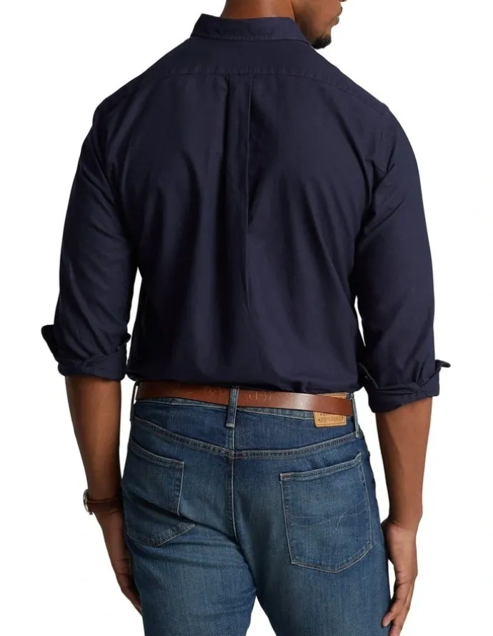 Polo Ralph Lauren Big & Tall Garment-Dyed Oxford Shirt in Navy