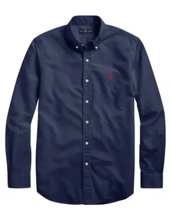 Polo Ralph Lauren Big & Tall Garment-Dyed Oxford Shirt in Navy