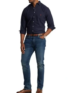 Polo Ralph Lauren Big & Tall Garment-Dyed Oxford Shirt in Navy