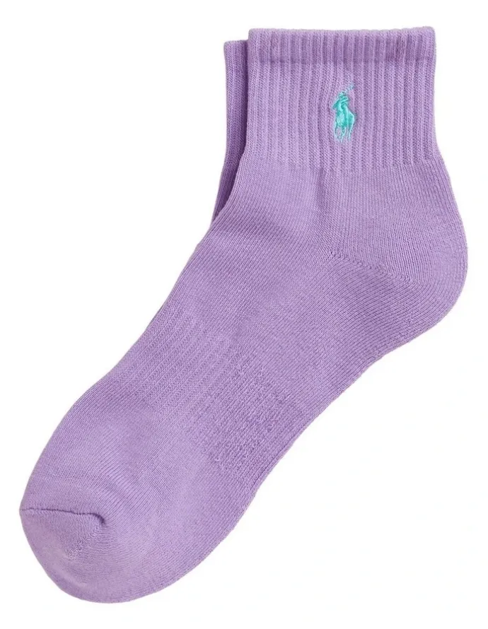 Polo Ralph Lauren Cotton-Blend Quarter-Crew Socks in Purple