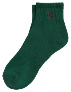 Polo Ralph Lauren Cotton-Blend Quarter-Crew Socks in Green