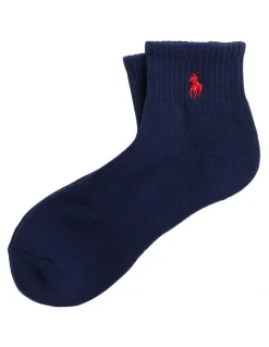 Polo Ralph Lauren Cotton-Blend Quarter Crew Socks in Navy