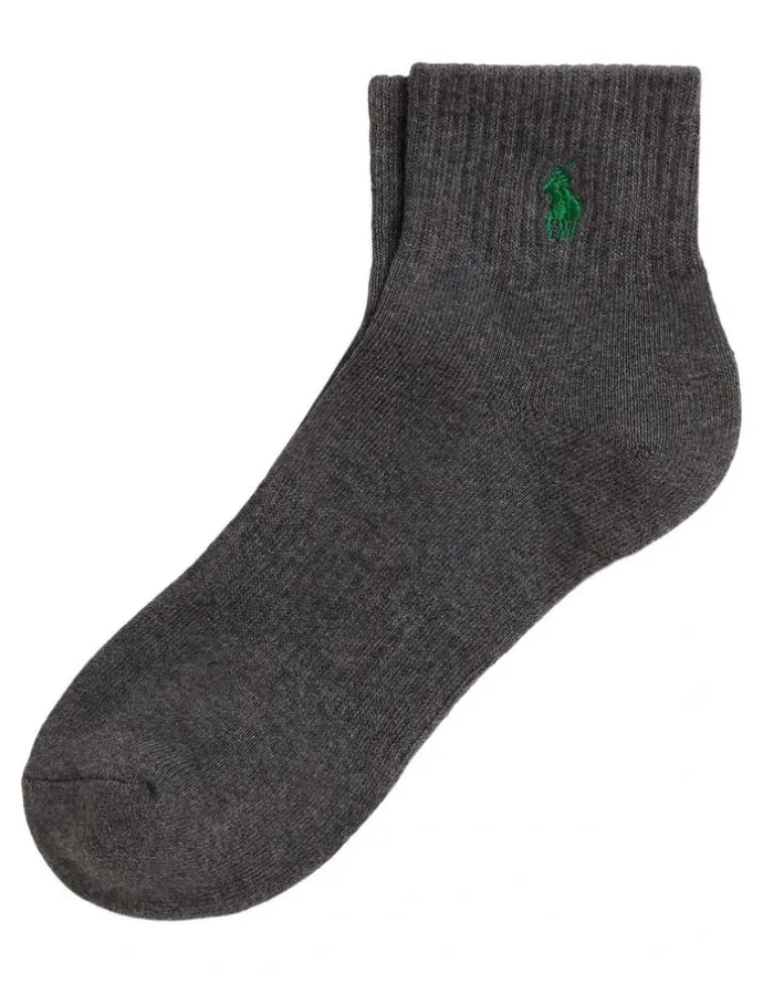 Polo Ralph Lauren Cotton-Blend Quarter-Crew Socks in Grey