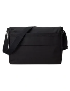Polo Ralph Lauren Leather-Trim Travel Messenger Bag in Black