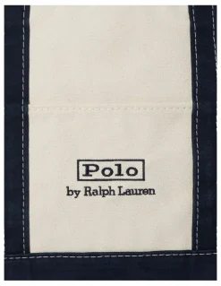 Polo Ralph Lauren Logo Canvas Small Tote Bag in Natural