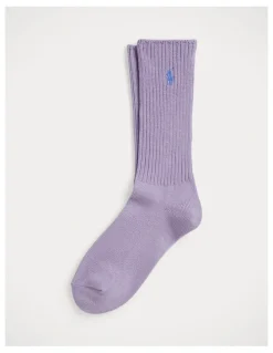 Polo Ralph Lauren Ribbed Cotton-Blend Crew Socks