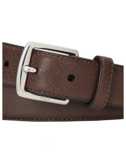 Polo Ralph Lauren Saffiano Leather Belt in Brown