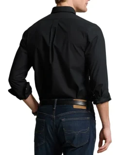 Polo Ralph Lauren Slim Fit Stretch Poplin Shirt in Black