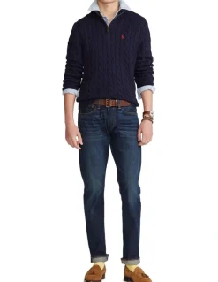 Polo Ralph Lauren Cable-Knit Cotton Quarter-Zip Sweater