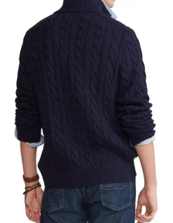 Polo Ralph Lauren Cable-Knit Cotton Quarter-Zip Sweater