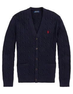 Polo Ralph Lauren Cable-Knit Cotton Cardigan in Blue